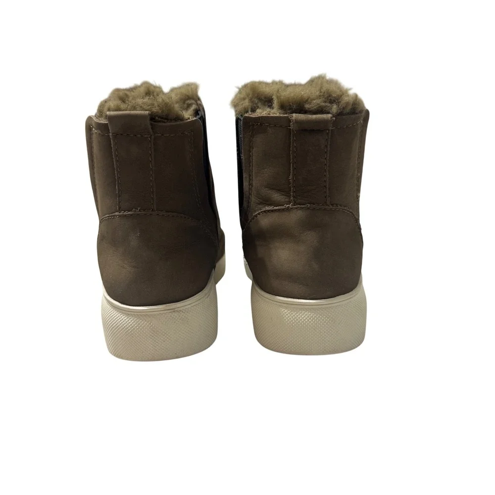 J Slides Val Waterproof Nubuck Boots Womens 7 Brown Excellent Faux Fur Lined